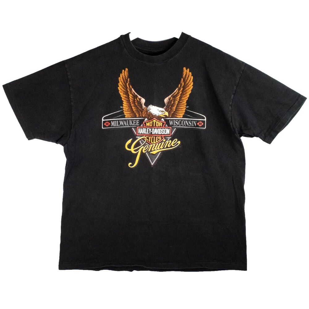 Vintage 90s Harley Davidson Shirt XL RK Stratman Warrs London England 1993 USA